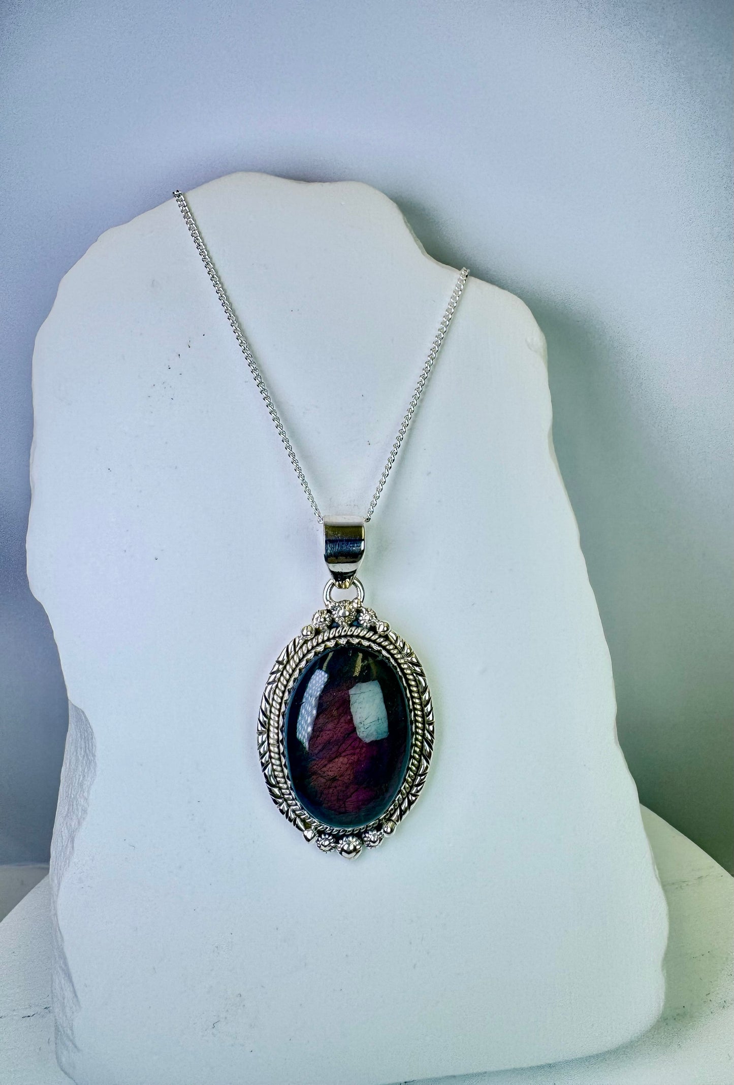 Purple Labradorite Pendant Necklace