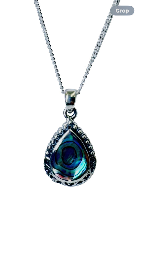 Abalone Shell Teardrop Pendant Necklace