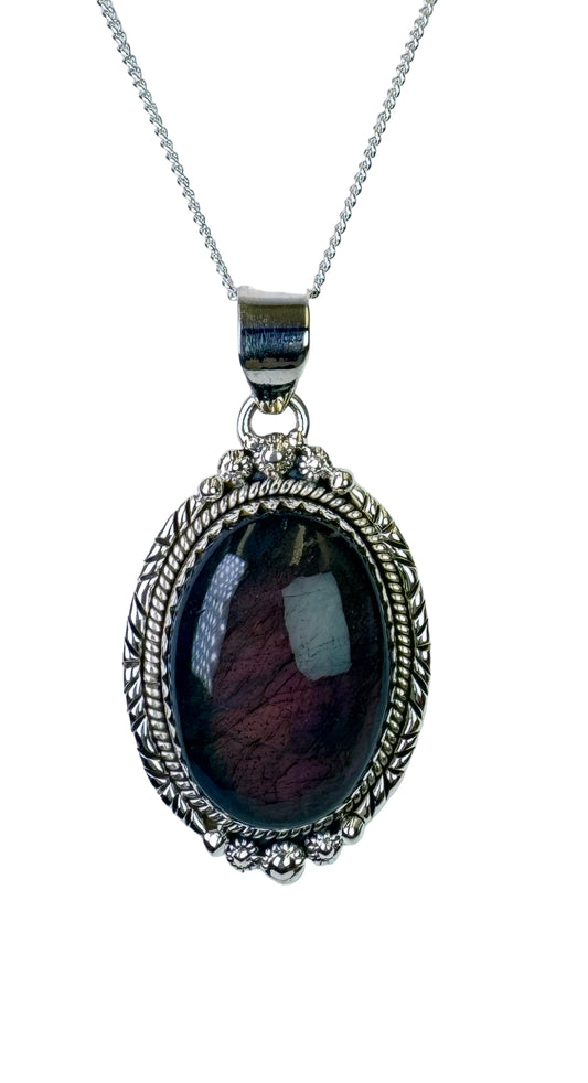 Purple Labradorite Pendant Necklace