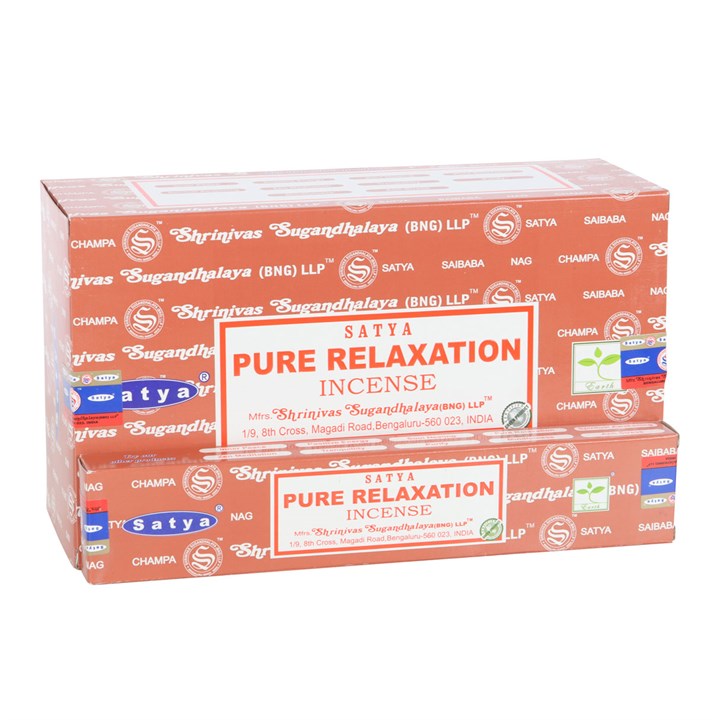 Pure Relaxation Incense Sticks by Satya (Box of 12 individual packs)