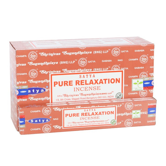 Pure Relaxation Incense Sticks by Satya (Box of 12 individual packs)