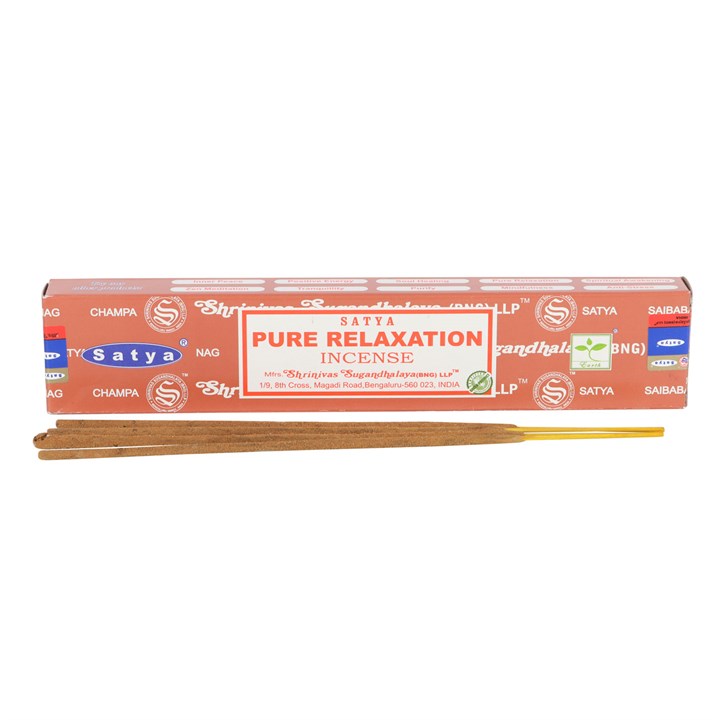 Pure Relaxation Incense Sticks by Satya (Box of 12 individual packs)