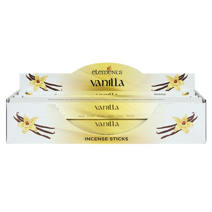 Elements Vanilla Incense Sticks (Box of 6 individual packs)