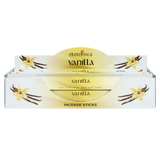 Elements Vanilla Incense Sticks (Box of 6 individual packs)