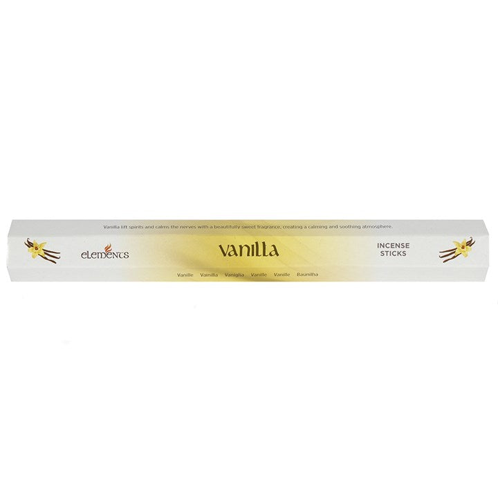 Elements Vanilla Incense Sticks (Box of 6 individual packs)