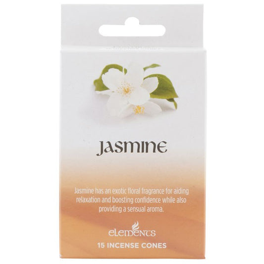 Elements Jasmine Incense Cones (Box of 12 individual packs)