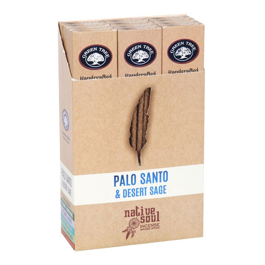 Palo Santo & Desert Sage Smudge Incense Sticks (Box of 12 individual packs)
