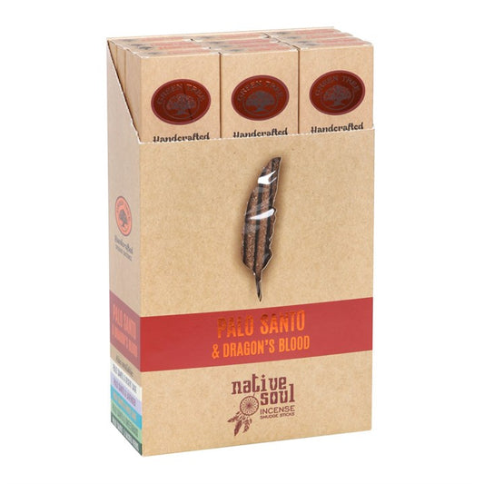 Palo Santo and Dragon's Blood Smudge Incense Sticks (Box of 12 individual packs)