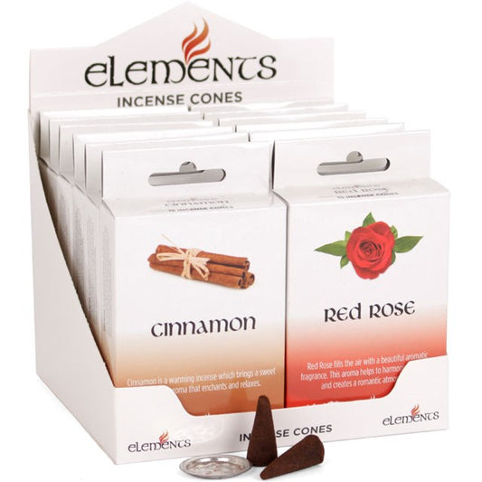Elements Incense Cones Mixed Fragrances (Box of 12 individual packs)