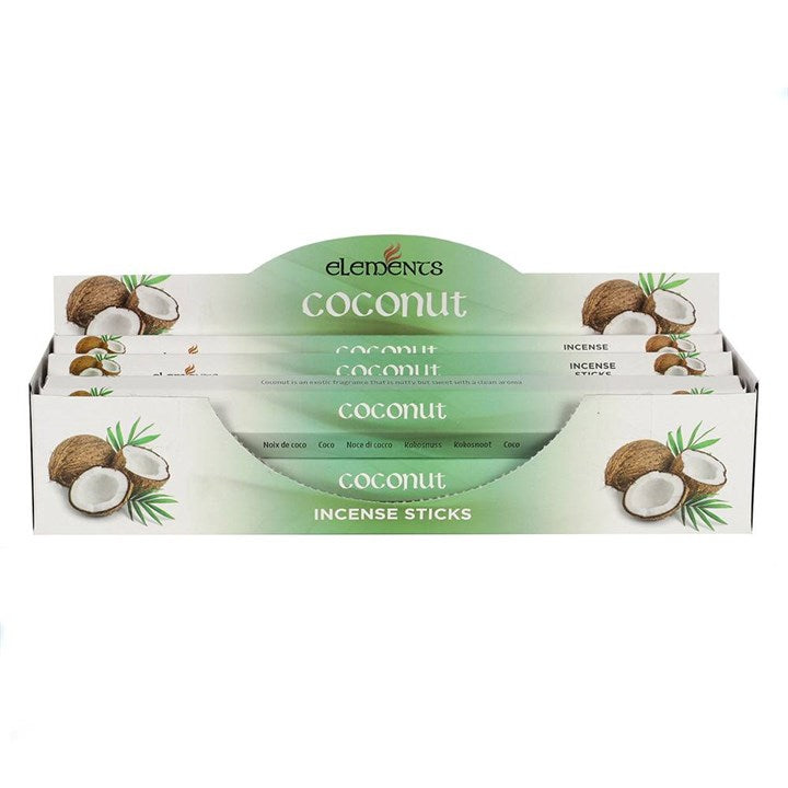 Elements Coconut Incense Sticks (Box of 6 individual packs)