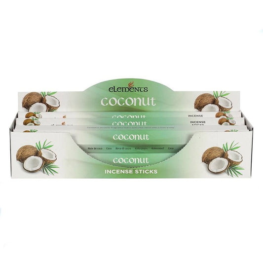 Elements Coconut Incense Sticks (Box of 6 individual packs)