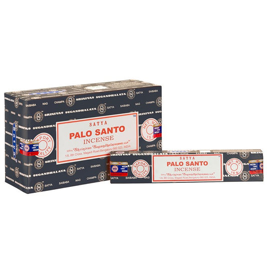 Palo Santo Incense Sticks by Satya (Box of 12 individual packs)