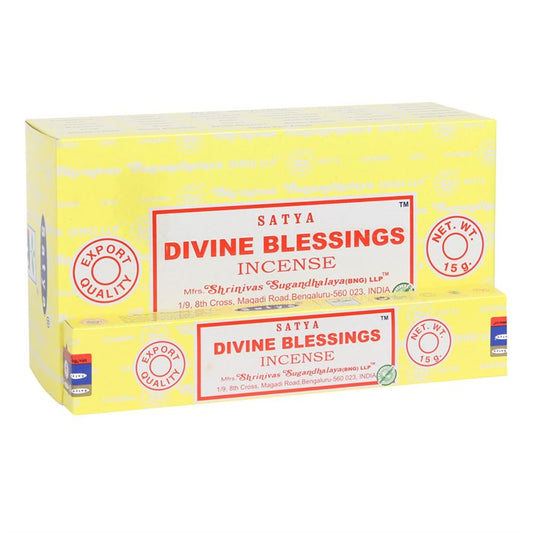 Divine Blessings Incense Sticks by Satya (Box of 12 individual packs)
