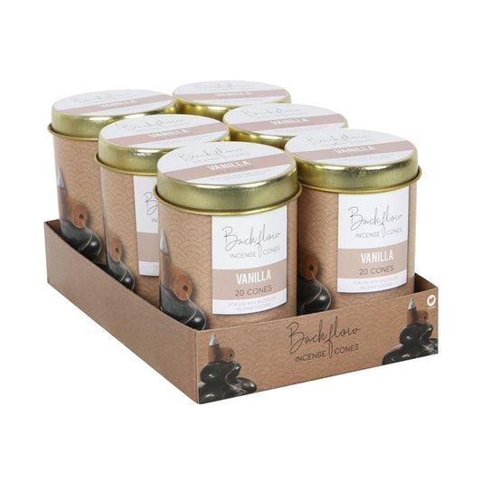 Elements Vanilla Jumbo Backflow Cones (Box of 6 individual tins)