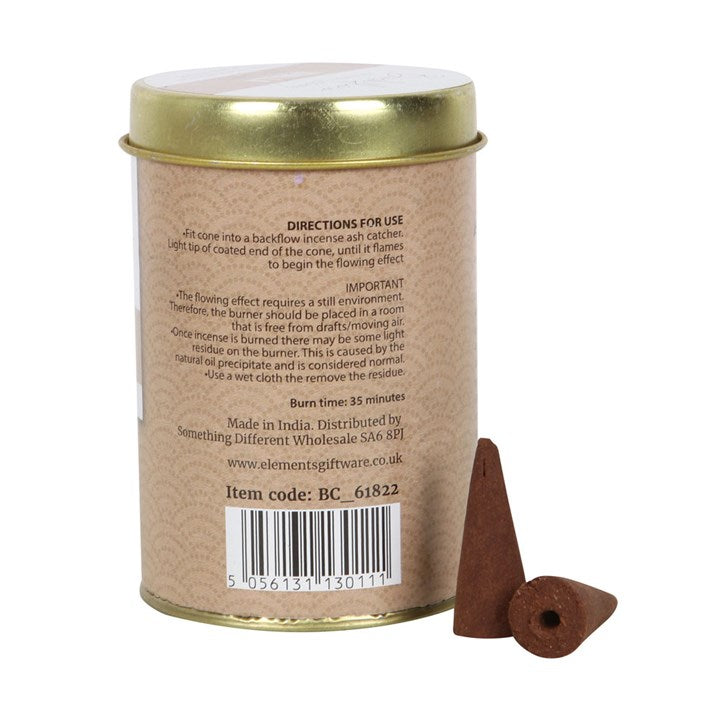 Elements Vanilla Jumbo Backflow Cones (Box of 6 individual tins)