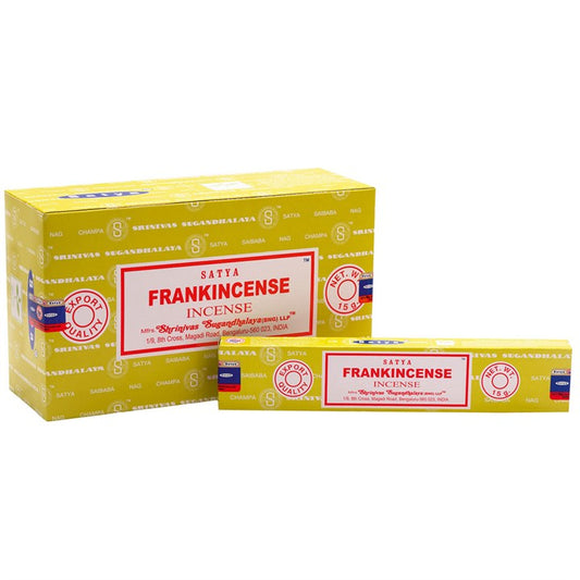 Frankincense Incense Sticks by Satya (Box of 12 individual packs)