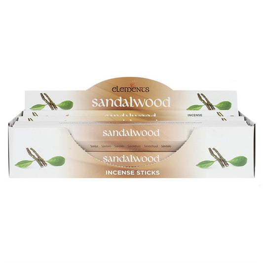 Elements Sandalwood Incense Sticks (Box of 6 individual packs)