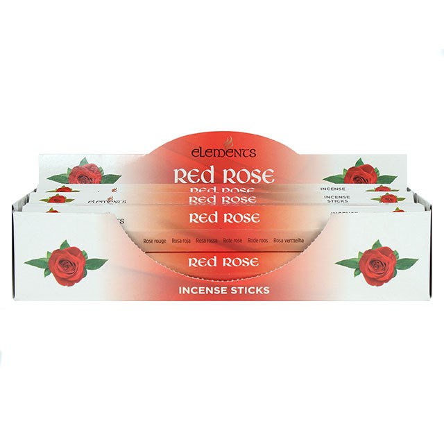 Elements Red Rose Incense Sticks (Box of 6 individual packs)