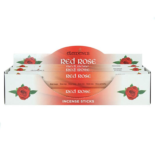 Elements Red Rose Incense Sticks (Box of 6 individual packs)