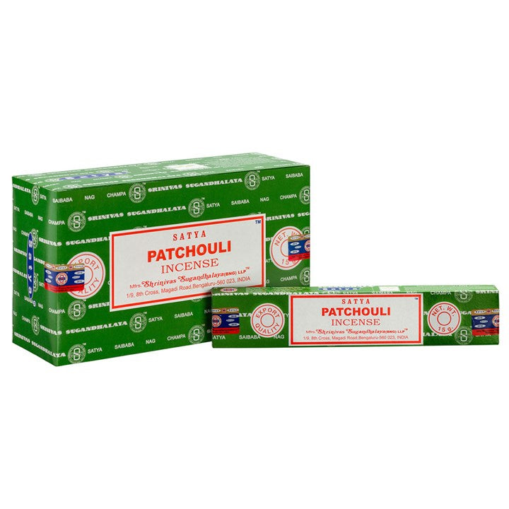 Patchouli Incense Sticks by Satya (Box of 12 individual packs)