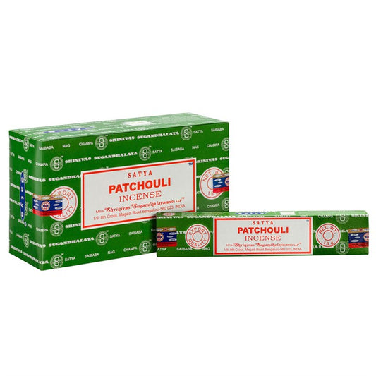 Patchouli Incense Sticks by Satya (Box of 12 individual packs)