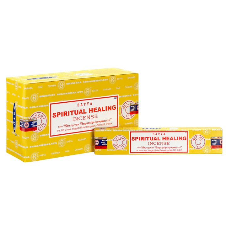 Spiritual Healing Incense Sticks by Satya (Box of 12 individual packs)