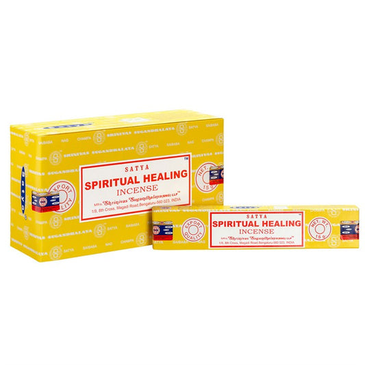 Spiritual Healing Incense Sticks by Satya (Box of 12 individual packs)