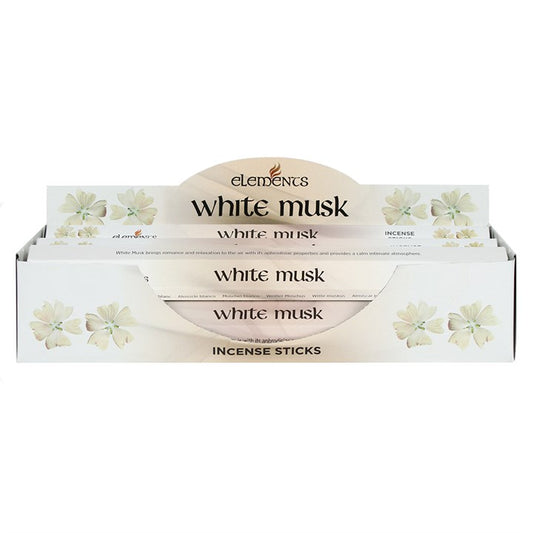Packets of Elements White Musk Incense Sticks (Box of 6 individual packs)