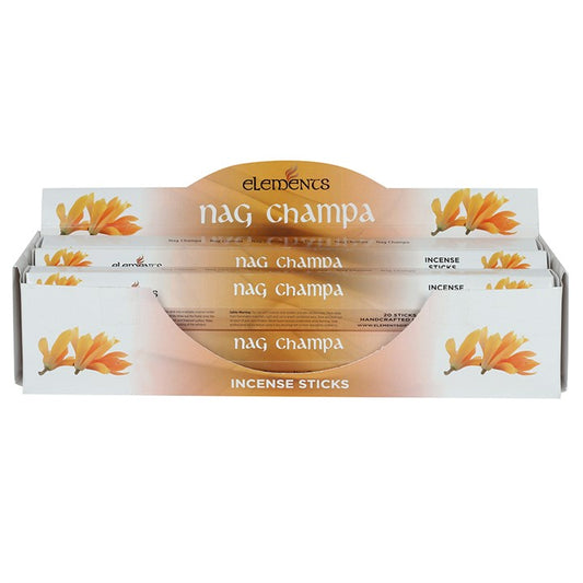 Elements Nag Champa Incense Sticks (Box of 6 individual packs)