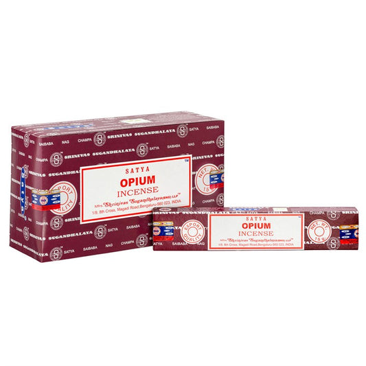 Opium Incense Sticks by Satya (Box of 12 individual packs)