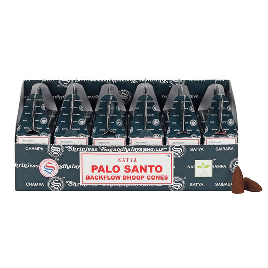 Palo Santo Backflow Dhoop Cones by Satya (Box of 6 individual packs)
