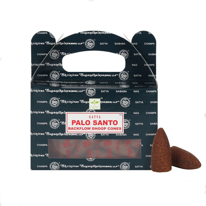 Palo Santo Backflow Dhoop Cones by Satya (Box of 6 individual packs)