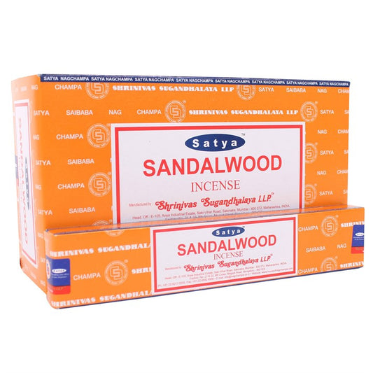 Sandalwood Incense Sticks by Satya (Box of 12 individual packs)