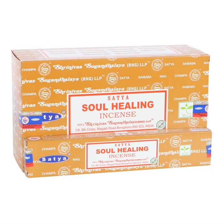 Soul Healing Incense Sticks by Satya (Box of 12 individual packs)