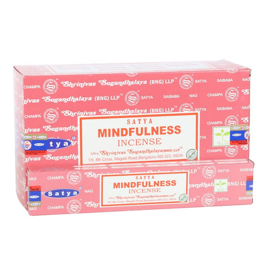 Mindfulness Incense Sticks by Satya (Box of 12 individual packs)
