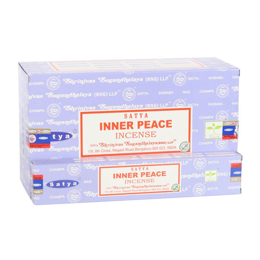 Inner Peace Incense Sticks by Satya (Box of 12 individual packs)