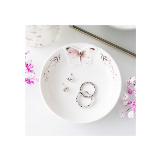 White Butterfly Trinket Dish