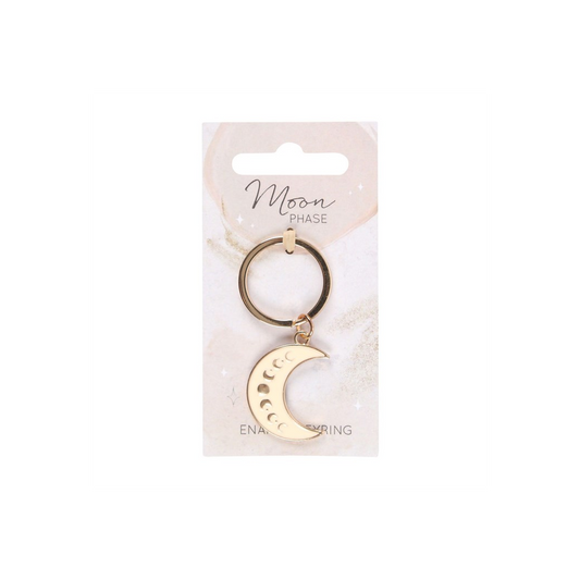 Moon Phase Crescent Enamel Keyring