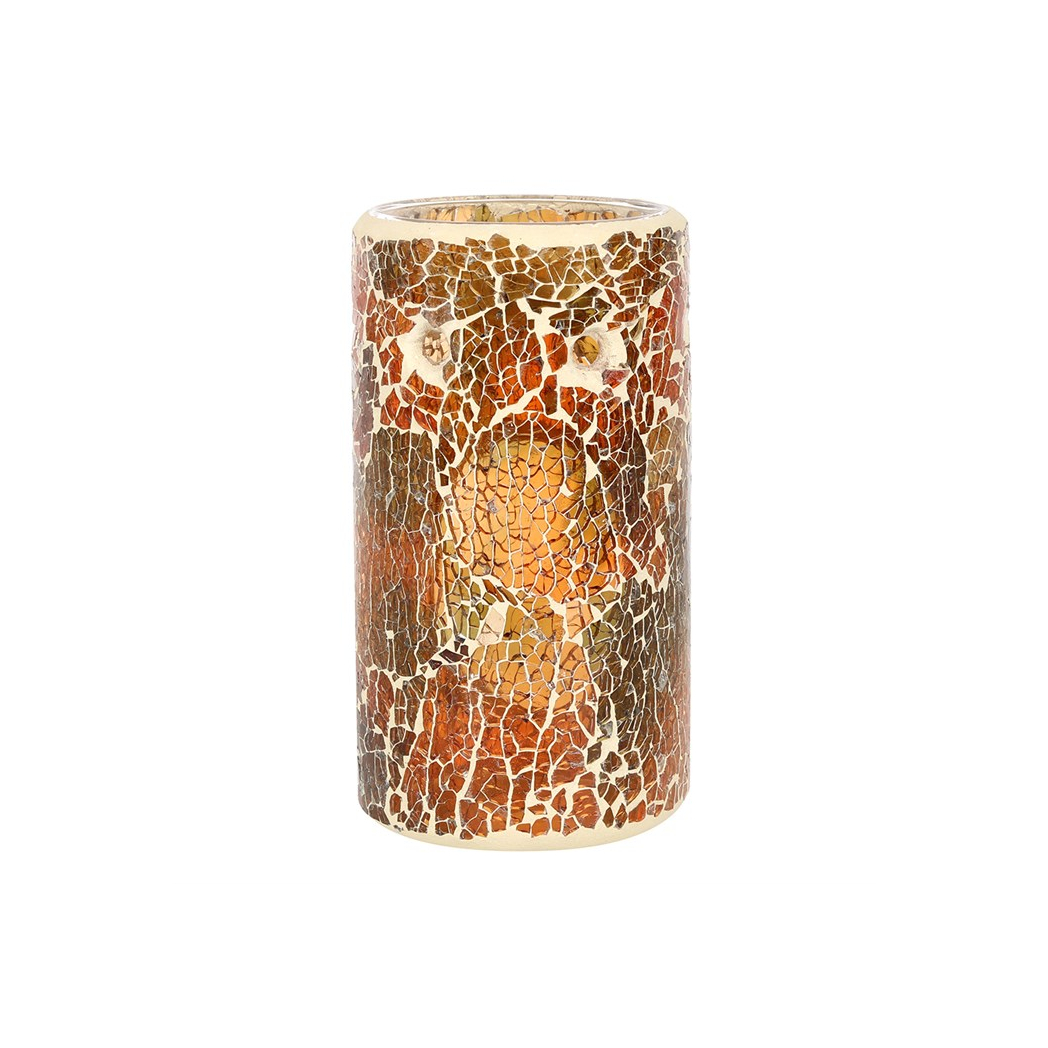 Pillar Brown Crackle Oil Burner and Wax Warmer