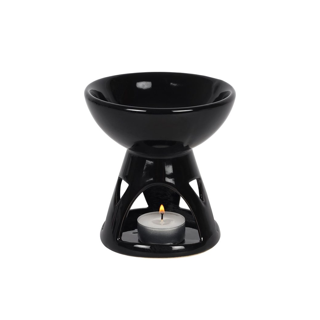 Black Deep Bowl Oil Burner and Wax Warmer