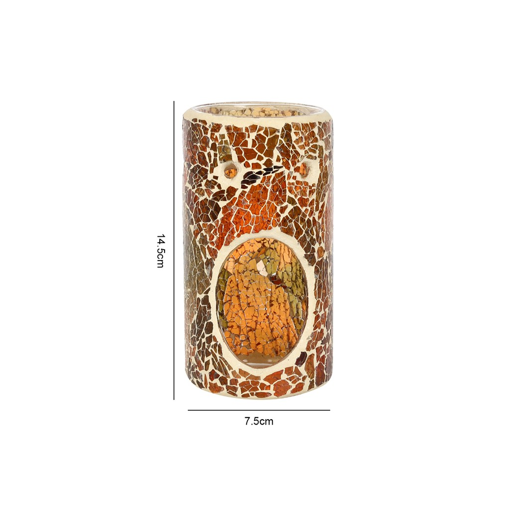 Pillar Brown Crackle Oil Burner and Wax Warmer