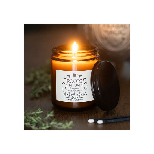 Roots & Rituals Evergreen Amber Glass Candle
