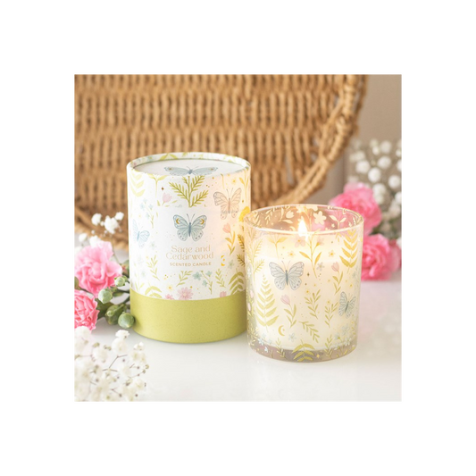 Luna Bloom Butterfly Sage and Cedarwood Candle