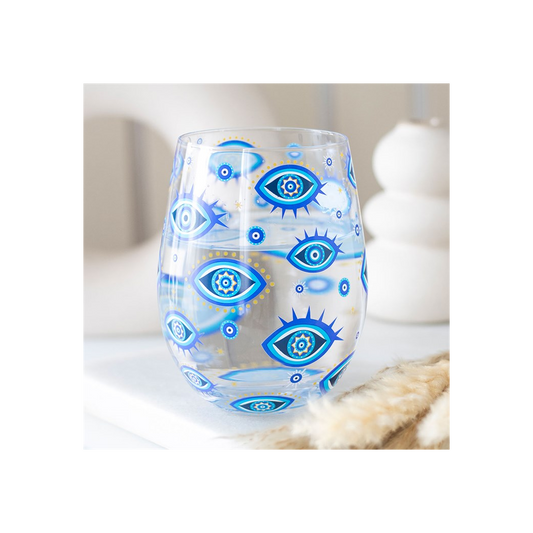 All Seeing Eye Print Stemless Glass
