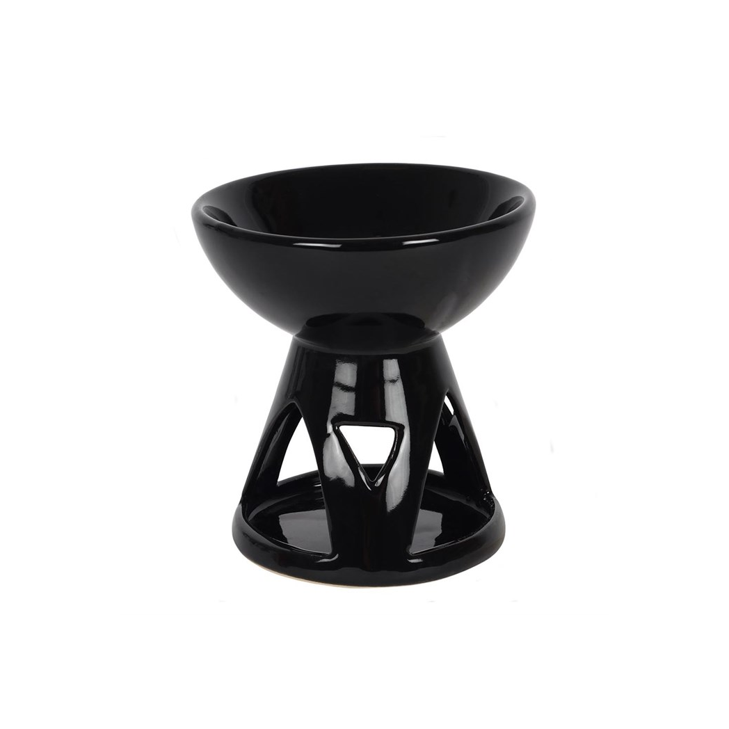 Black Deep Bowl Oil Burner and Wax Warmer