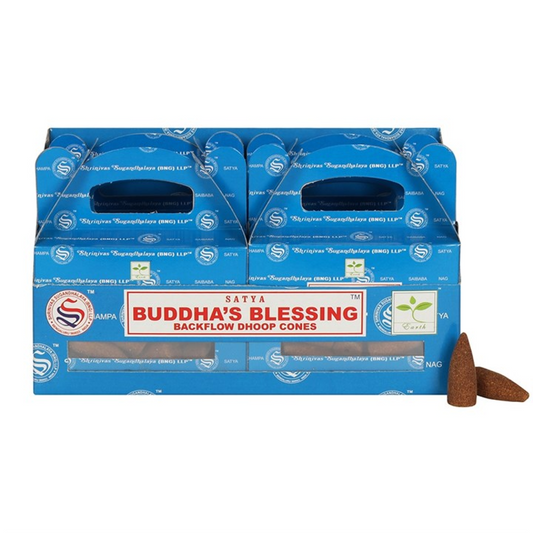 Buddha's Blessing Backflow Dhoop Cones by Satya (Box of 6 individual packs)