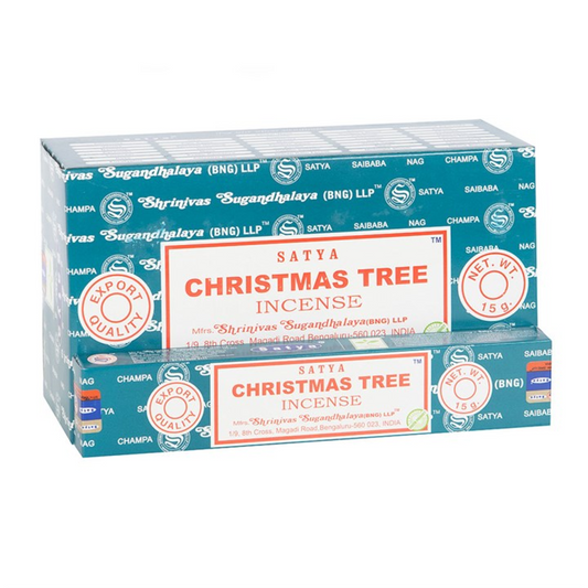 Christmas Tree Incense Sticks by Satya (Box of 12 individual packs)
